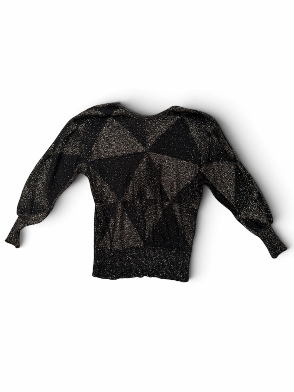 Sparkle Black Metallic Knit Scoop Neck Sweater